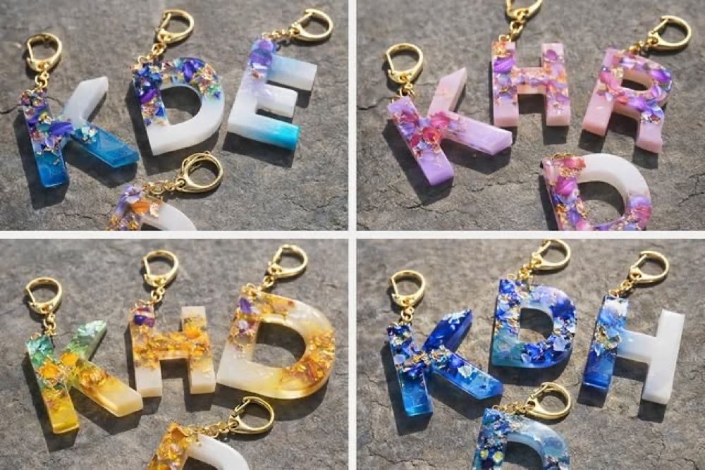 Customised Resin Alphabet Keychain - Resin Art in Ahmedabad