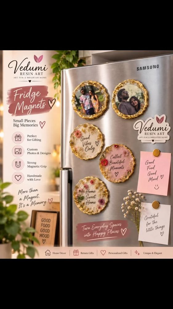 Resin Fridge Magnet — Bulk & Return Gifts - રેઝિન આર્ટ in અમદાવાદ