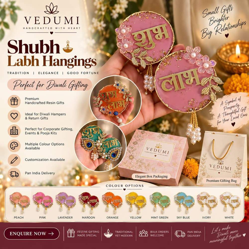 Shubh Labh Door Hanging — Diwali Gift Hamper - Resin Art in Ahmedabad
