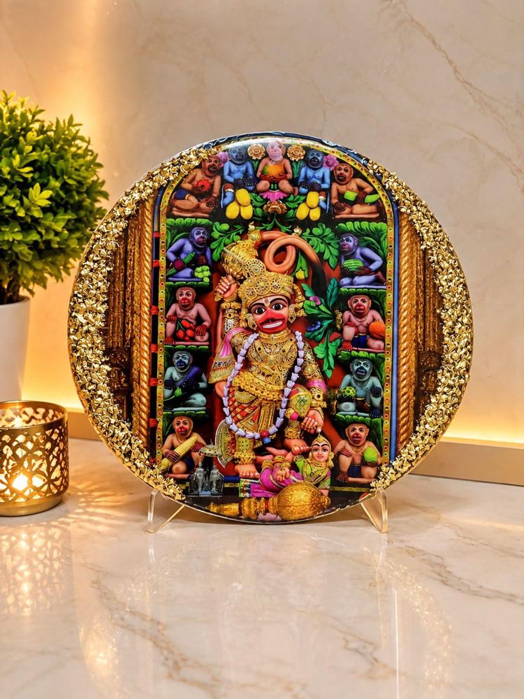 Hanuman Dada Round Photo Frame - Resin Art in Ahmedabad