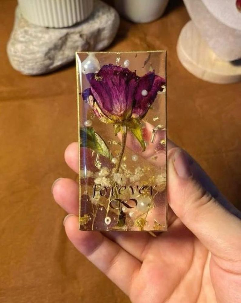 Forever Flower Preservation Resin Block - Resin Art in Ahmedabad