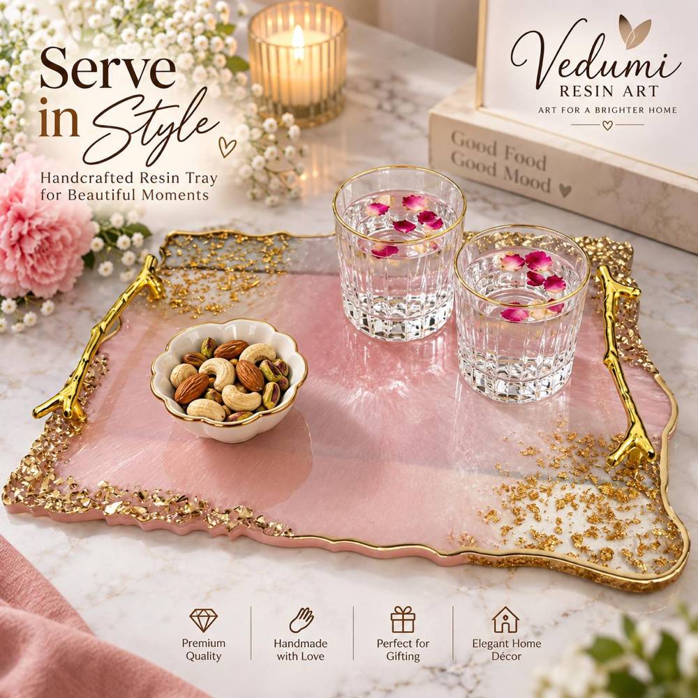 Rose Gold Branch-Handle Serving Tray - photo 2 of 2