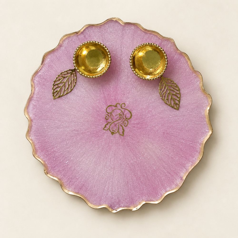 Lilac Ganesh Pooja Thali — Bulk - રેઝિન આર્ટ in અમદાવાદ