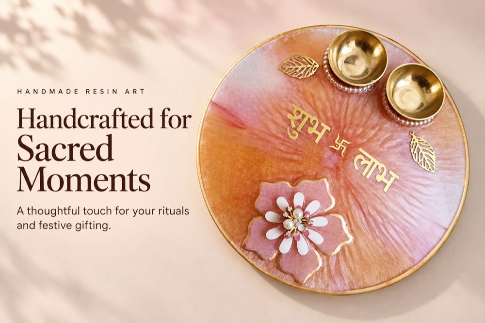 Shubh Labh Pooja Thali - Resin Art in Ahmedabad