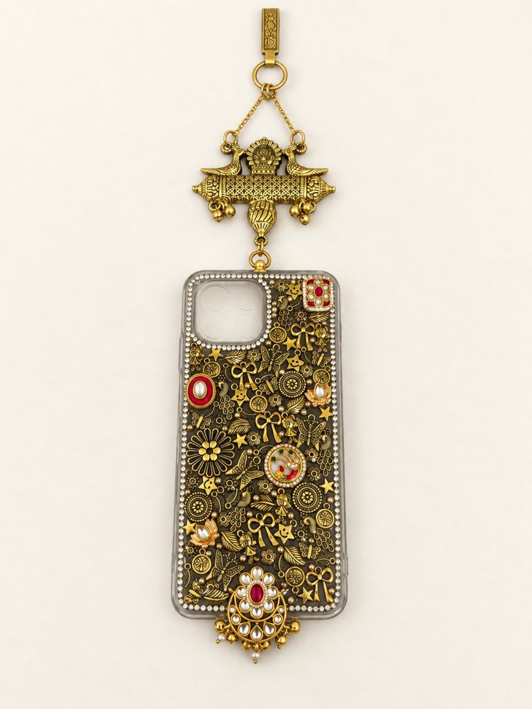 Jeweled Latkan Phone Case - Resin Art in Ahmedabad